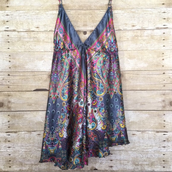 Dresses & Skirts - Paisley Silk Asymmetrical Dress